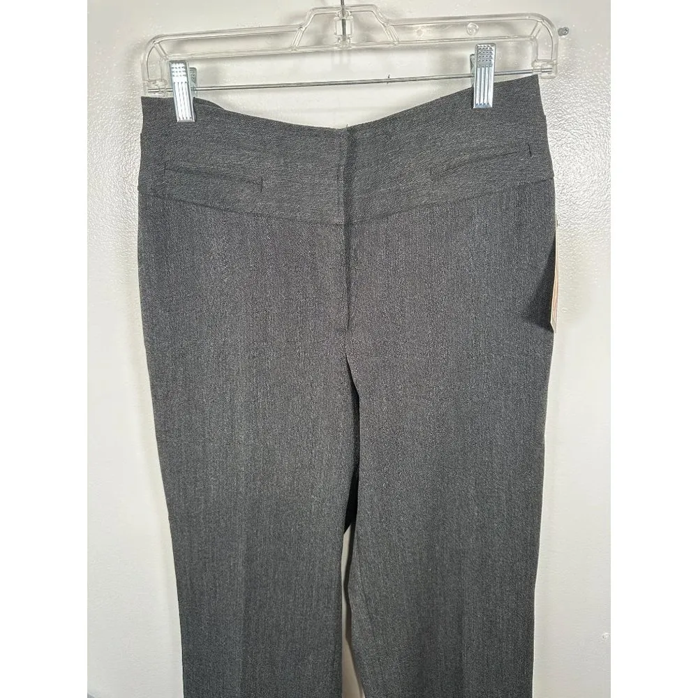 NWT Dalia Collections Womens Pants Size 4 Y2K Gray Zip Slacks Stretch - Image 3