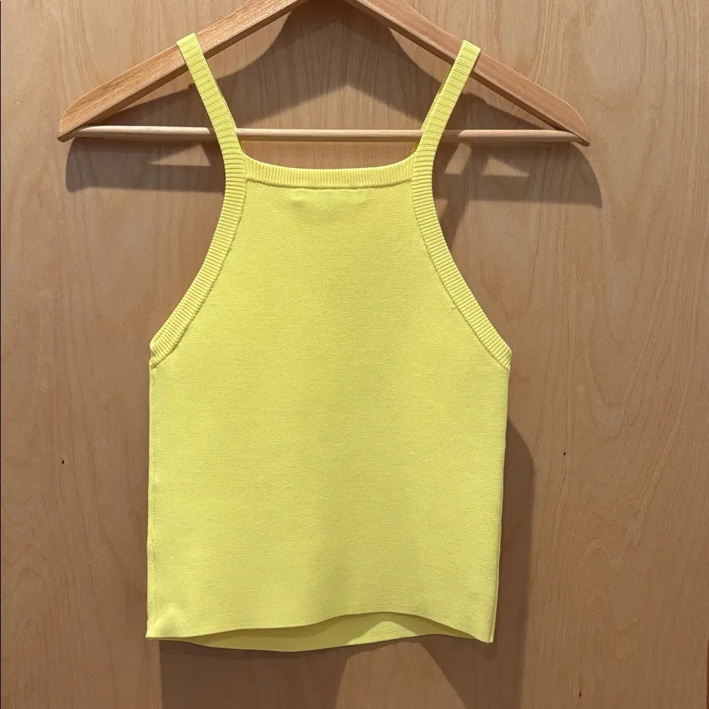 Alice + Olivia Tank Cabot Fitted Neon Yellow Size Small - Image 3