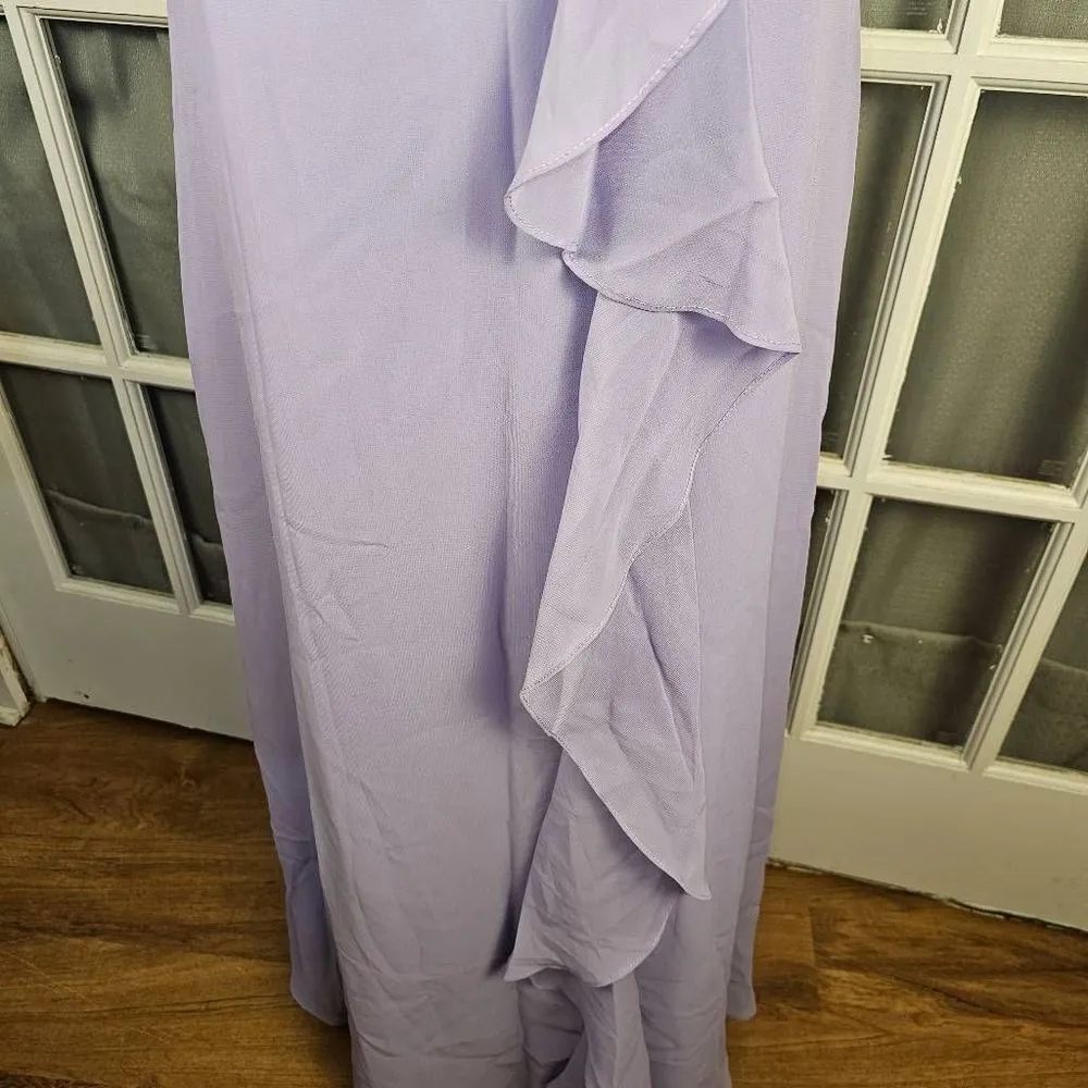 NWT Christina Wu Celebration Womens Lilac Chiffon Full Lenth Dress 4‎ - Image 5
