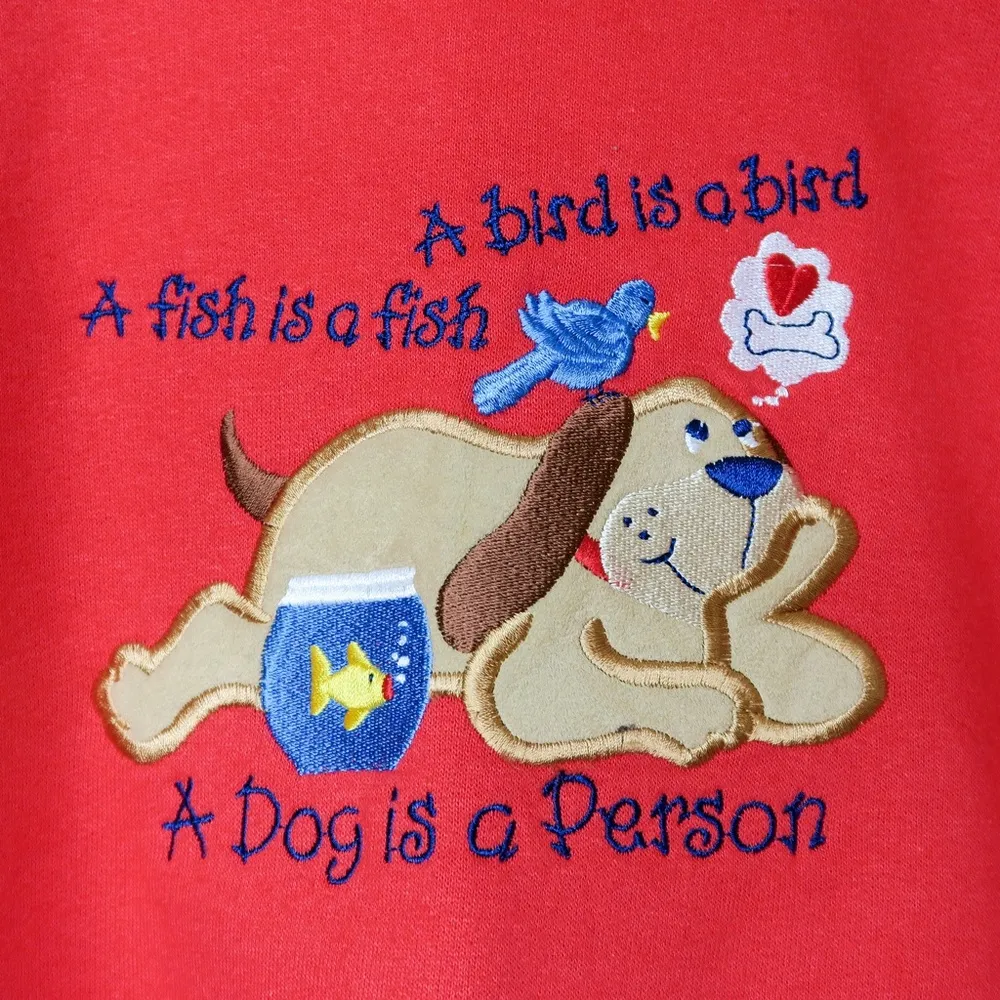 Vintage 90s Dogs leave Pawprints Across your Heart Sweatshirt Size XL - Image 4