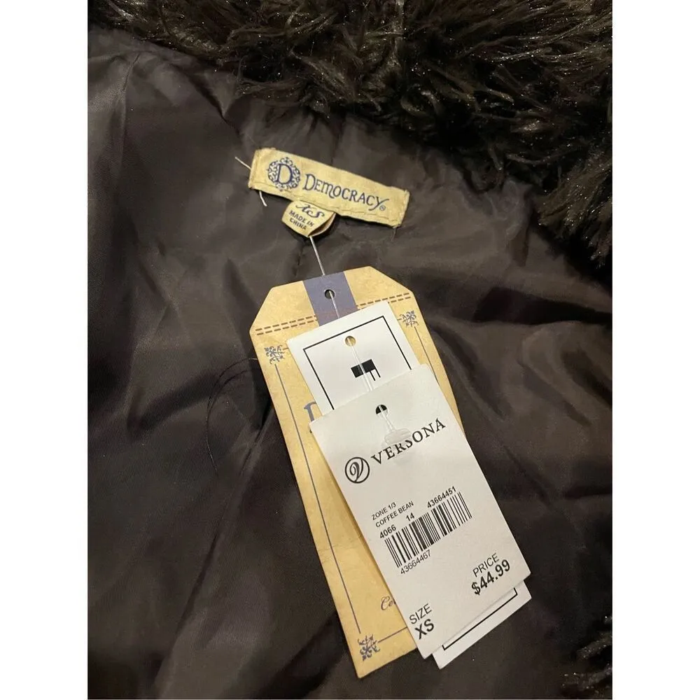 Versona Brown Faux Fur Vest XS New - Image 2