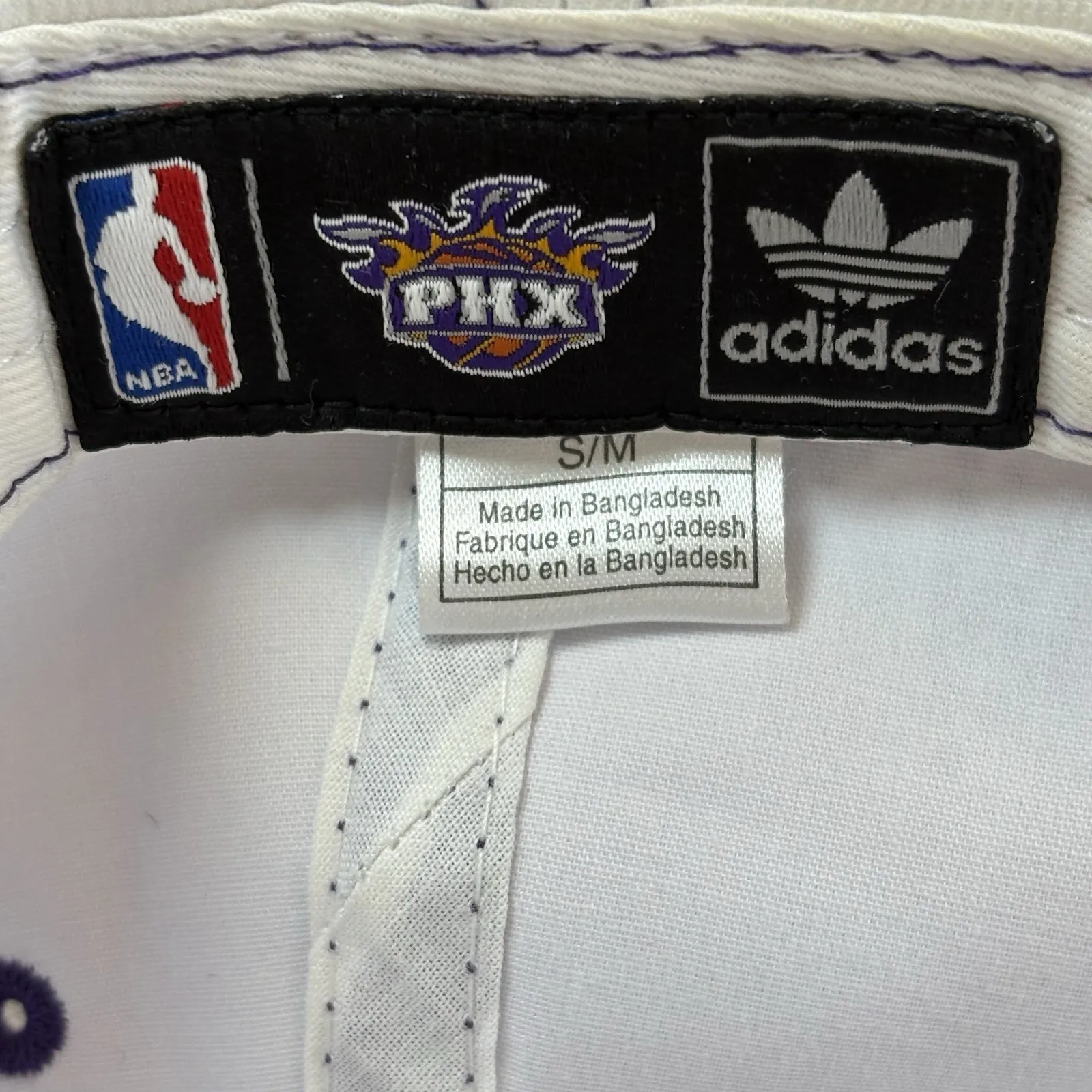 VTG Phoenix Suns Adidas Women‎ NBA Ombre White Purple Bling Logo Y2K Cap Hat - Image 7
