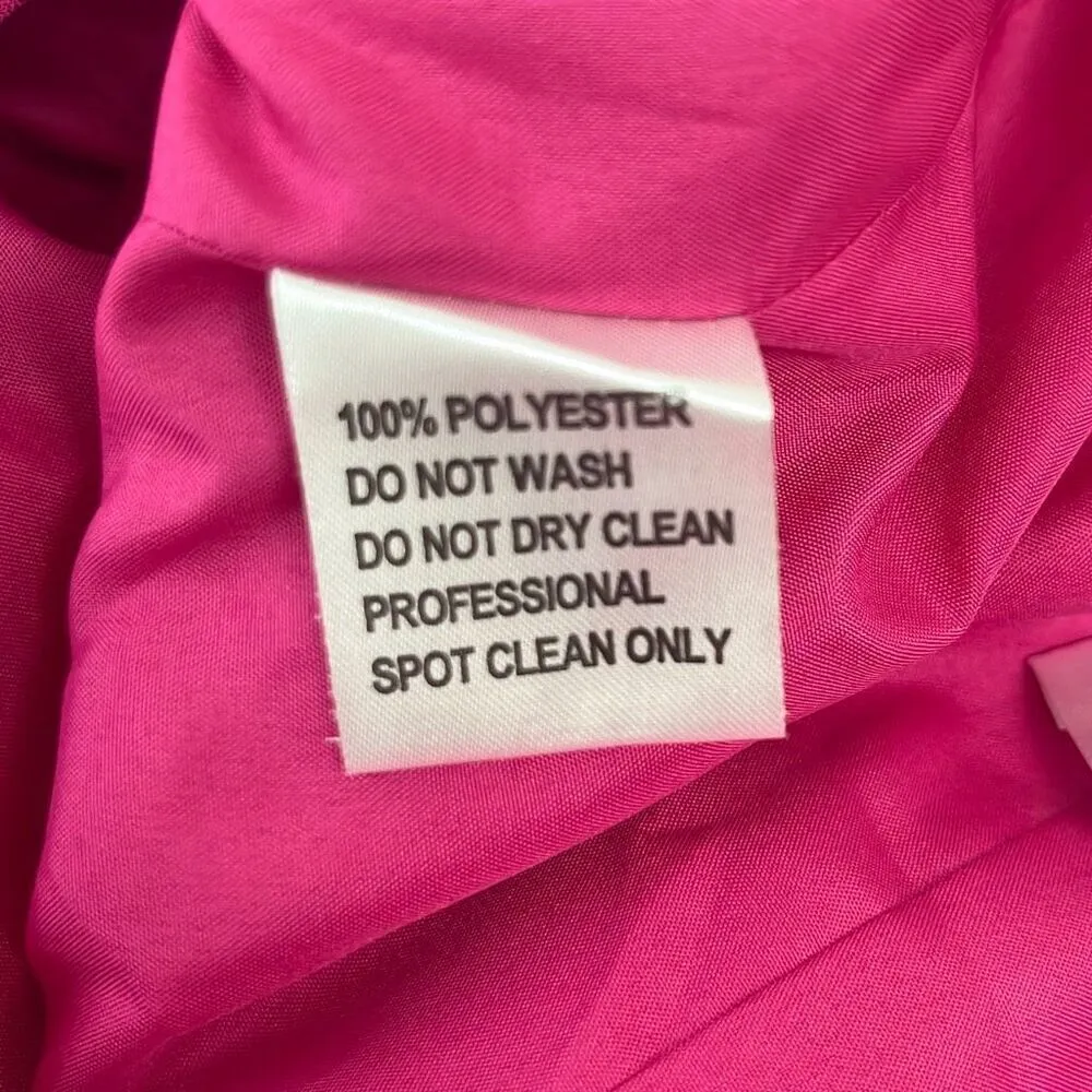 JJs House Hot Pink Formal Ballgown Dress Hi Low Beaded Cap Sleeves Barbie Prom - Image 10