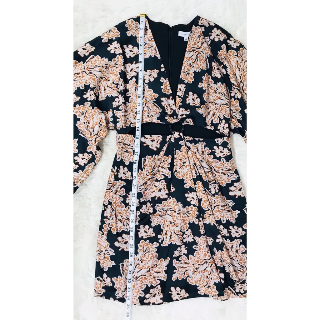 GIANNI BINI Black Floral Long Sleeve Cutout Mini Dress Mobwife Party Size 4 New‎ - Image 11