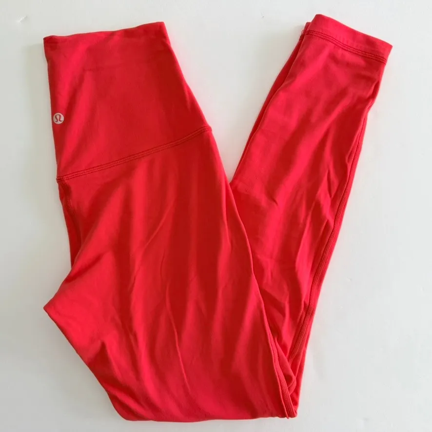 Lululemon Align Super-High-Rise Pant 28" Love Red Neon Coral Size 8 Yoga Gym - Image 4