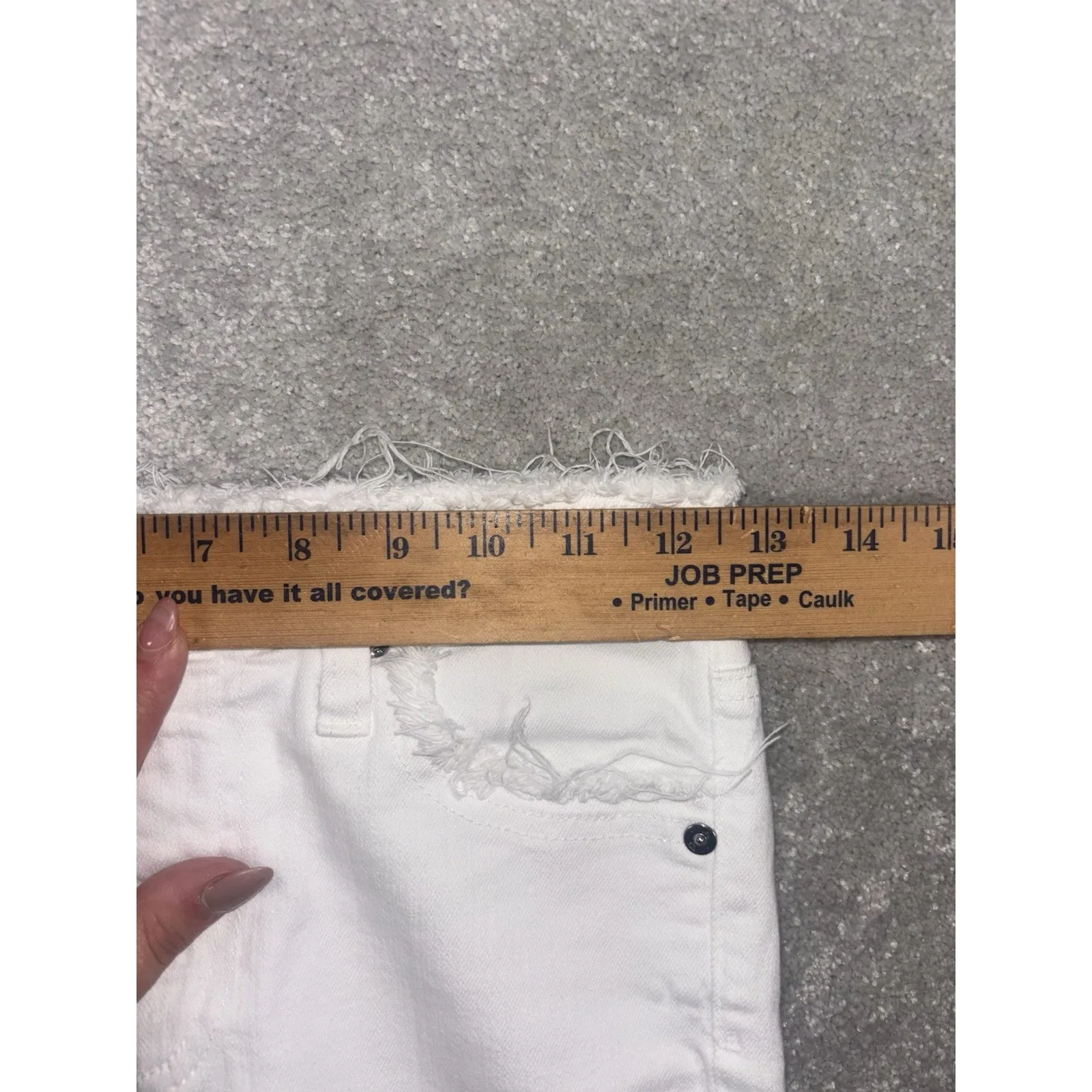 AG ADRIANO GOLDSCHMIED Size 24 The Isabelle High Rise Straight Crop‎ Denim White - Image 7