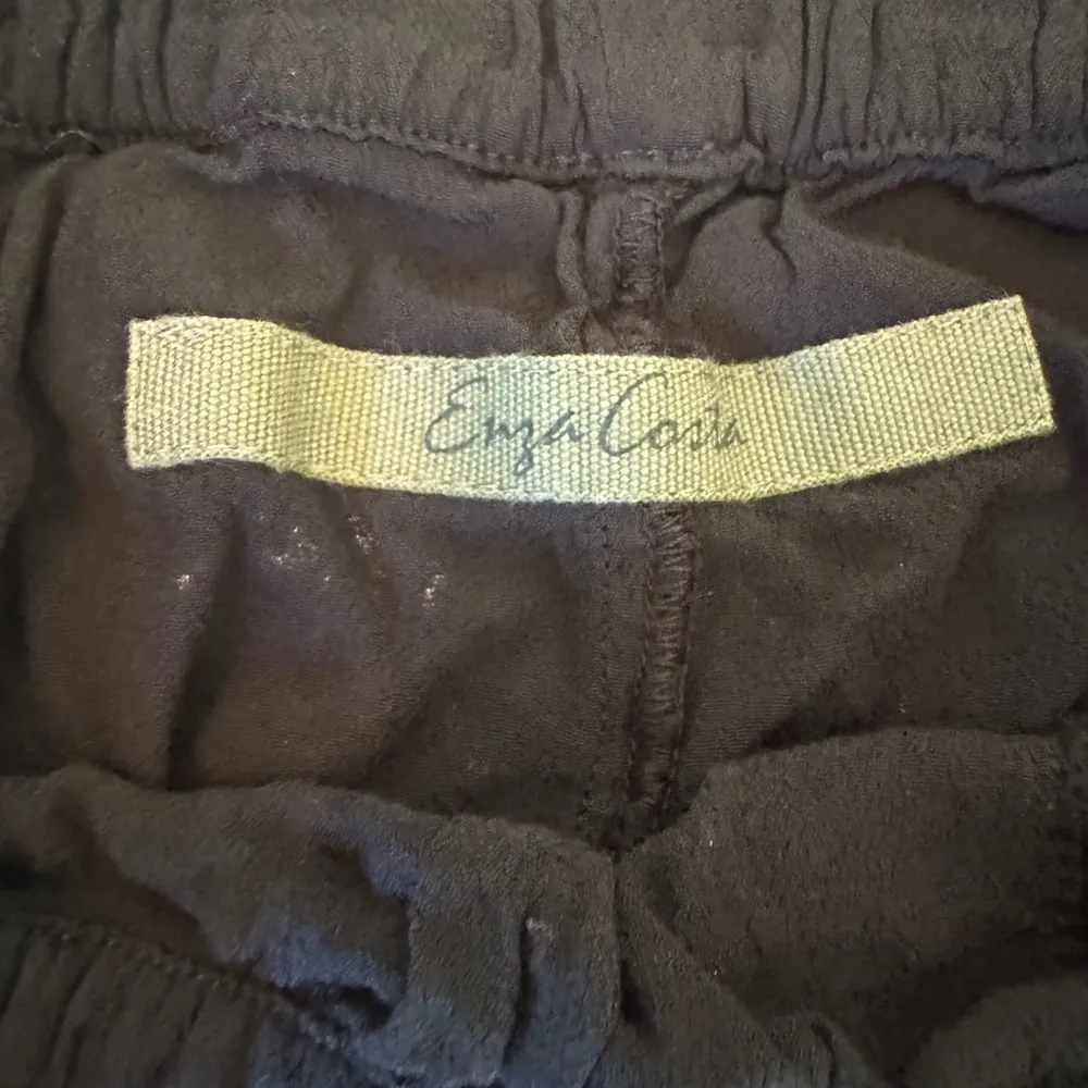 NWOT Enza Costa Women's Jogger Pants Chalk Print XS / Small 100% Rayon Black - Image 5