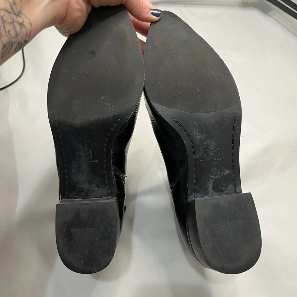 Marc Fisher  Black Patent Leather Yale Pointy Toe Ankle Boots Sz 9M - Image 8