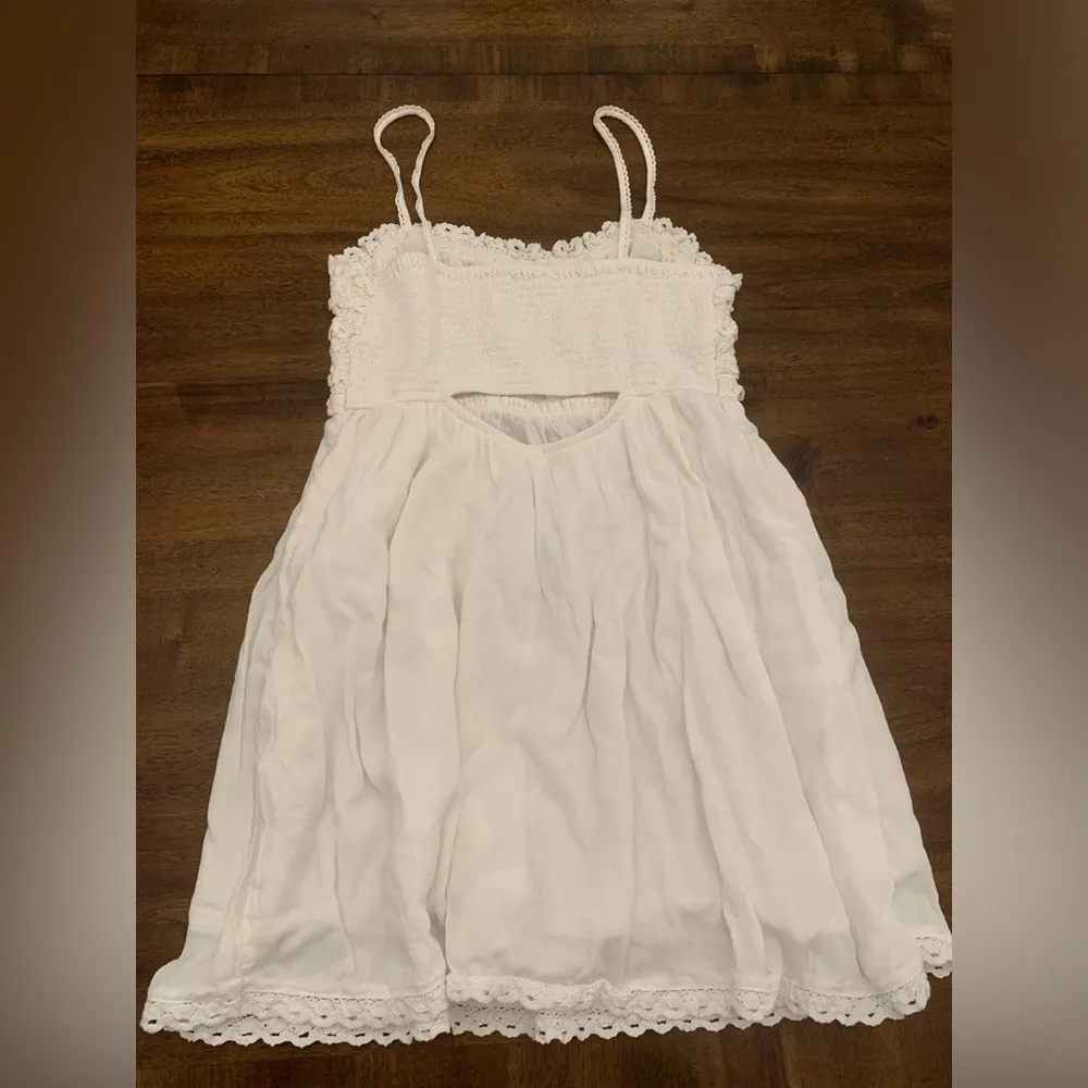 American Eagle Dress Women’s Medium White Mini Dress Ruffles Sleeveless - Image 3