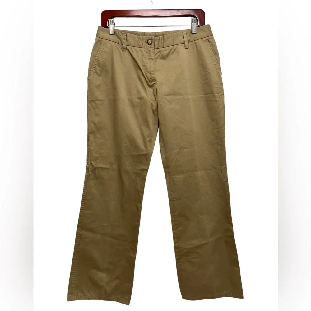 Dolce & Gabbana Flat Front Straight Leg Pants Trousers Tan Casual Size 42 - Image 2