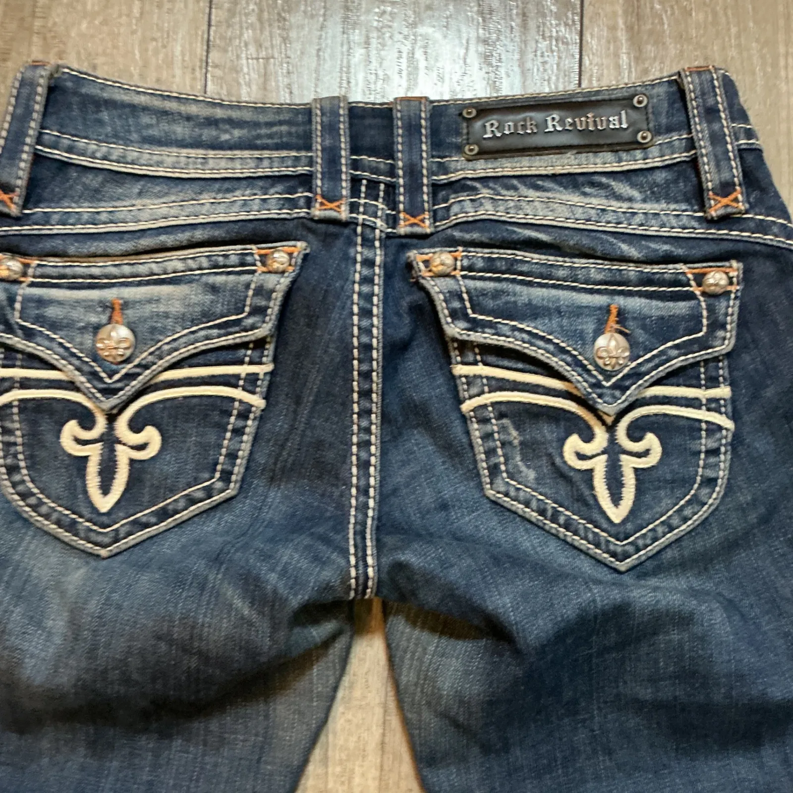 Rock Revival Stephanie Capri Jeans Womens Size 28‎ Embellished Pockets Denim - Image 9