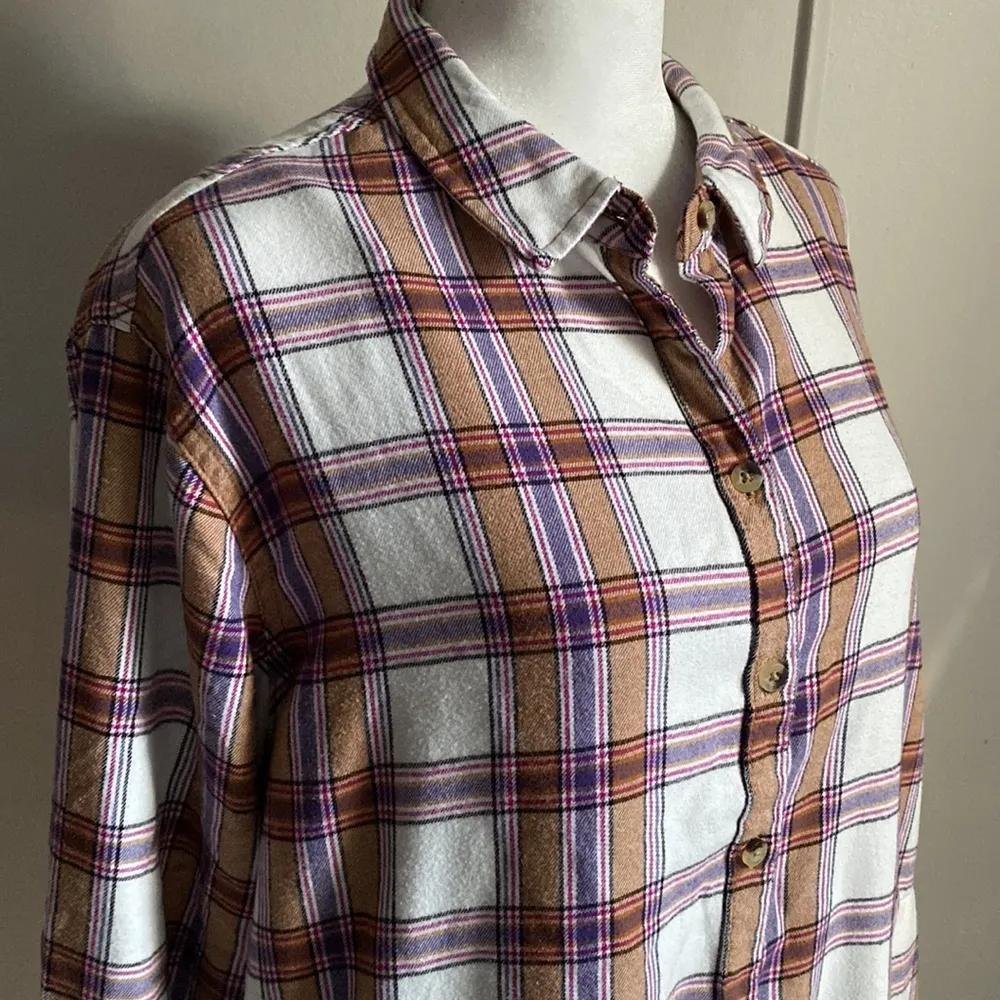 Jachs Girlfriend Casual Soft Brushed Flannel Plaid Shirt Jacket Overshirt - Image 3