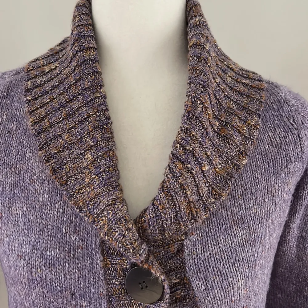 Christopher Banks Lavender Acrylic Cardigan Sweater sz S/M P Purple - Image 2