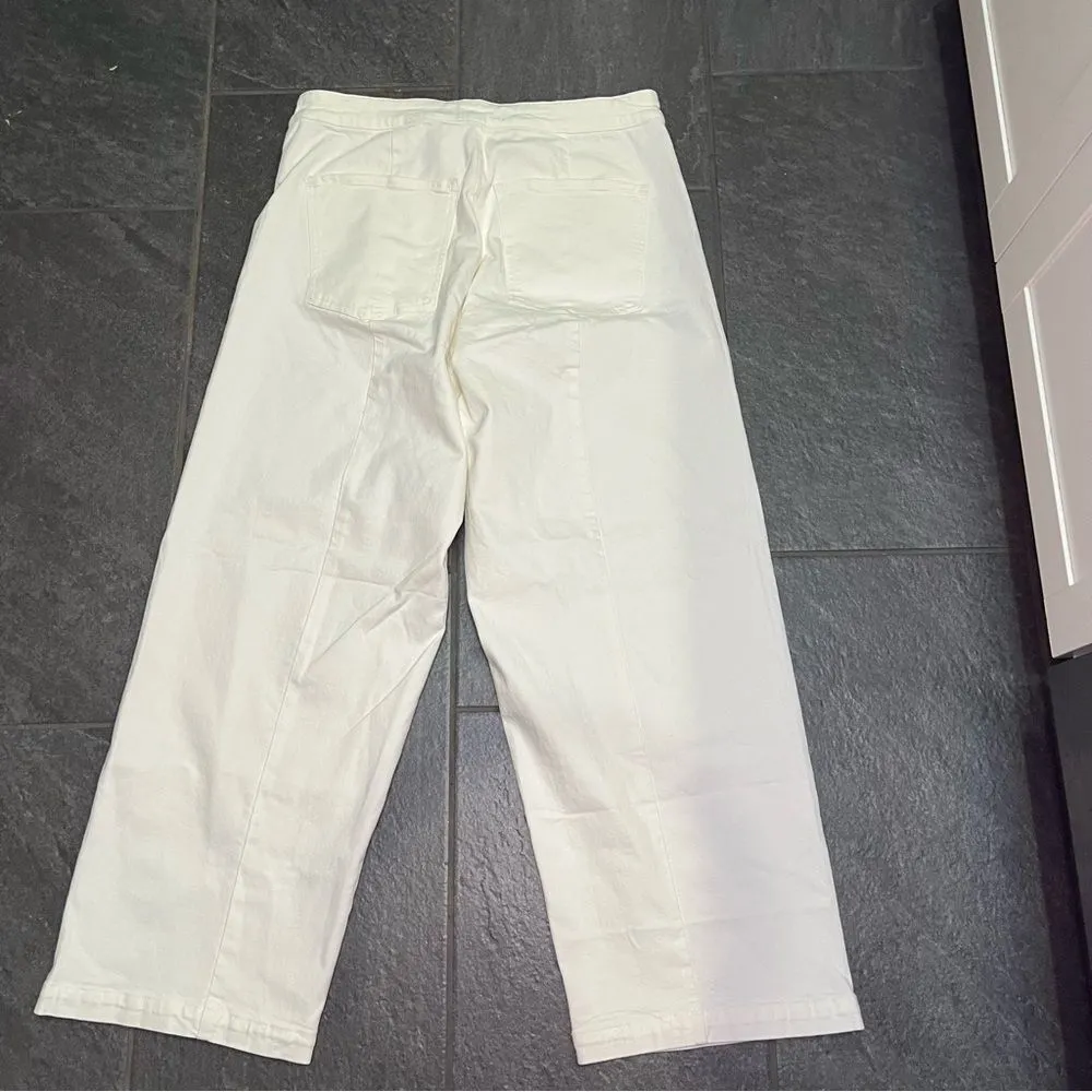 Madewell Curvy Emmet Wide Leg Jean 33 Tall Cropped Tile White NWT High Rise - Image 10