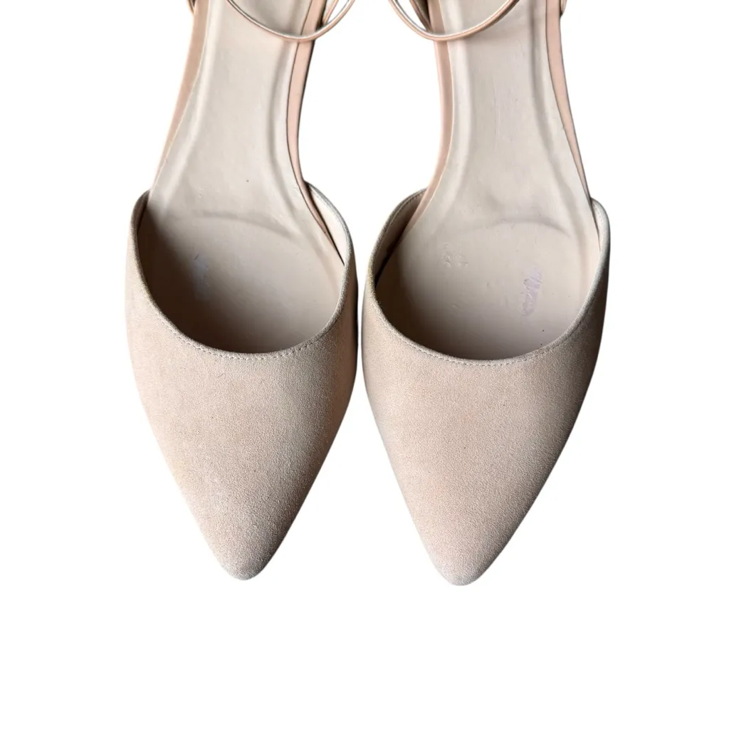 Cole Haan - Nude Suede & Leather D’Orsay Ankle Strap Flats Sz 9.5 - Image 3