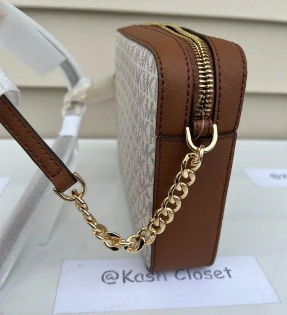 Michael Kors Vanilla Jet Set Large EW MK Signature Crossbody - Image 7