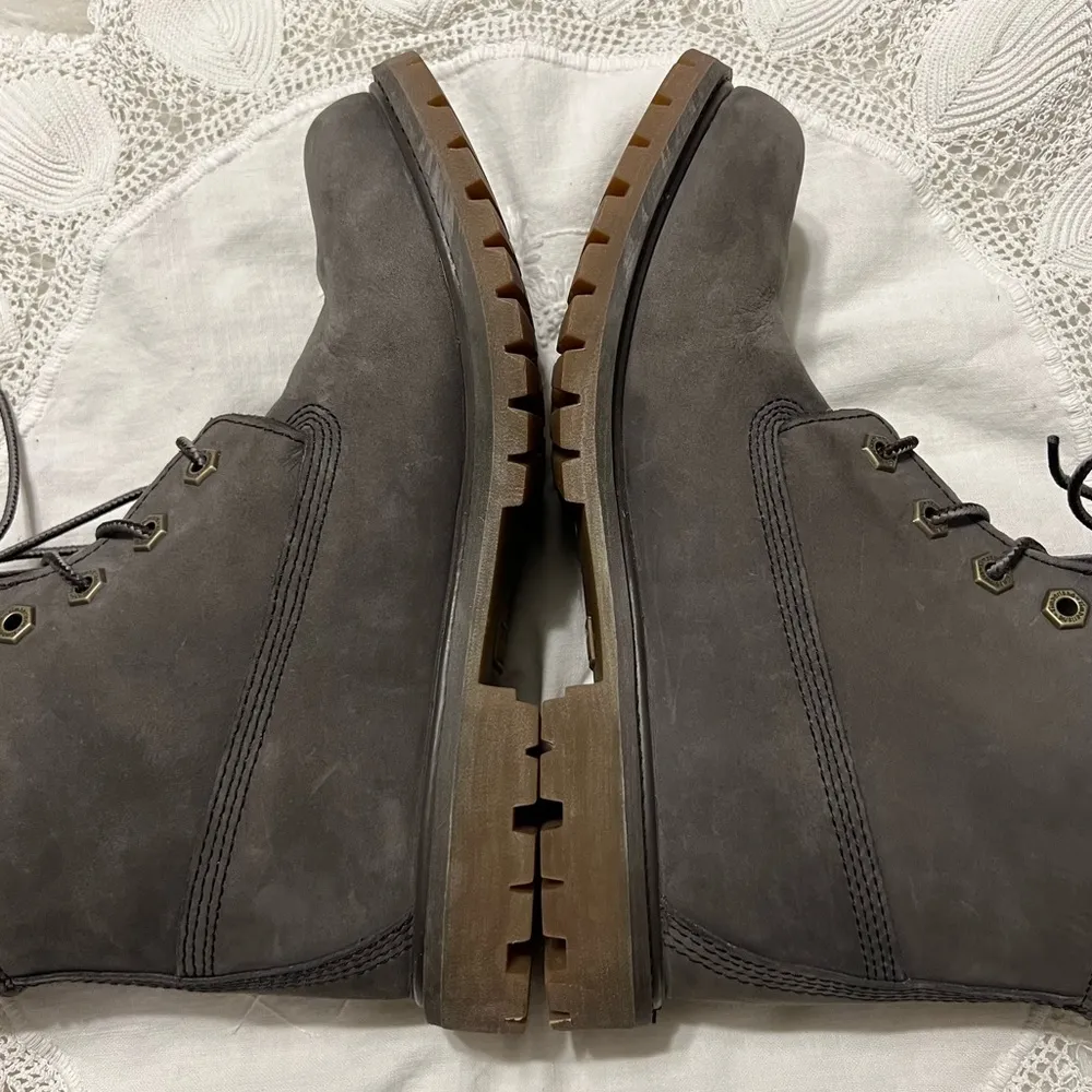 Timberland Leather Lace Up Boots A12LH Hidden Wedge Women’s Size 8 Wolf Gray - Image 13