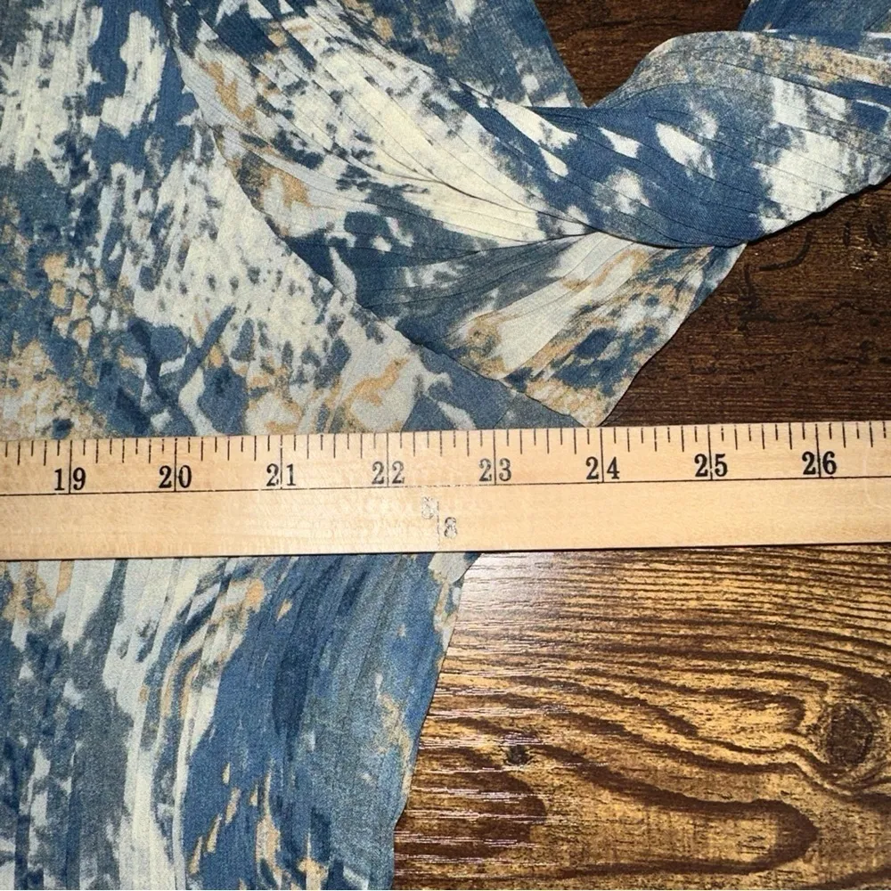 Maggie Barnes Top Womens 2X Blue Watercolor Catherine's Pleated Studded Tunic - Image 7