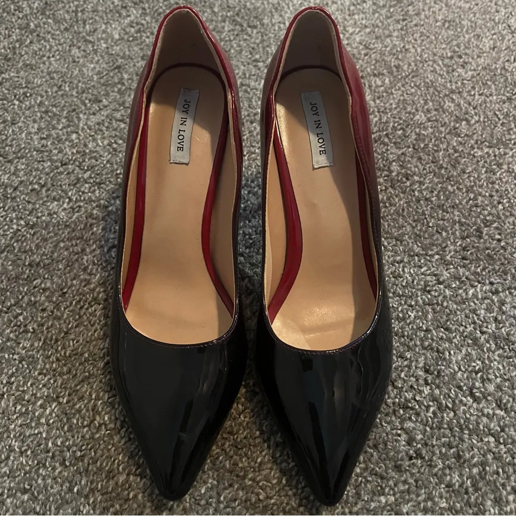 Joy in love shoes women's Pumps high Heel Size7.5 Patent Red & black fade Size 7.5 - Image 2