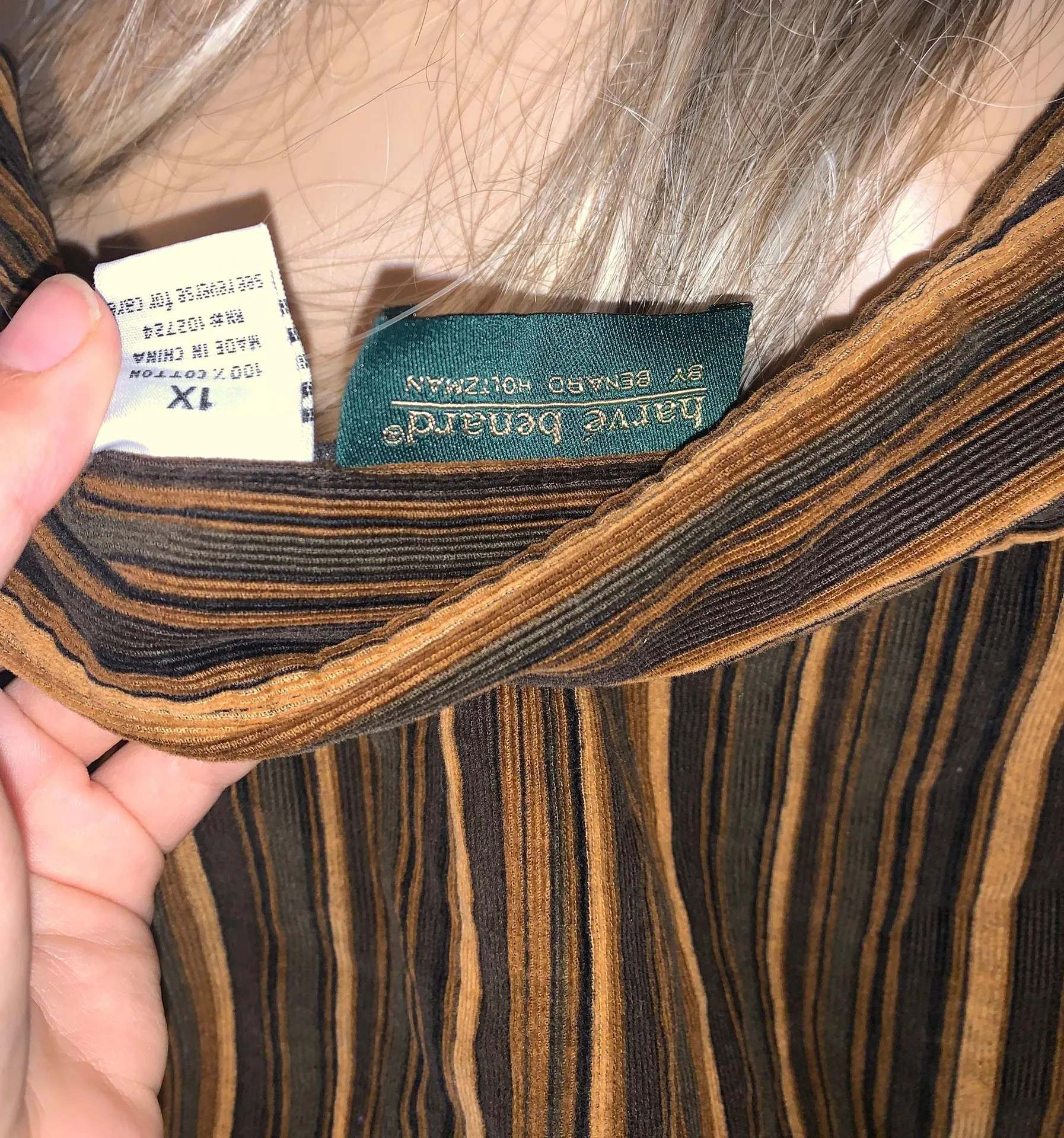 Harve Bernard Brown Striped Button Up Shirt - Image 5