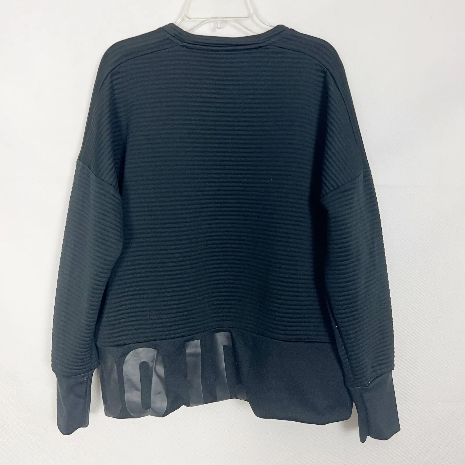 Nike Dri-Fit Women's Black Ribbed Athletic Pullover Size Medium Oversized - Image 6