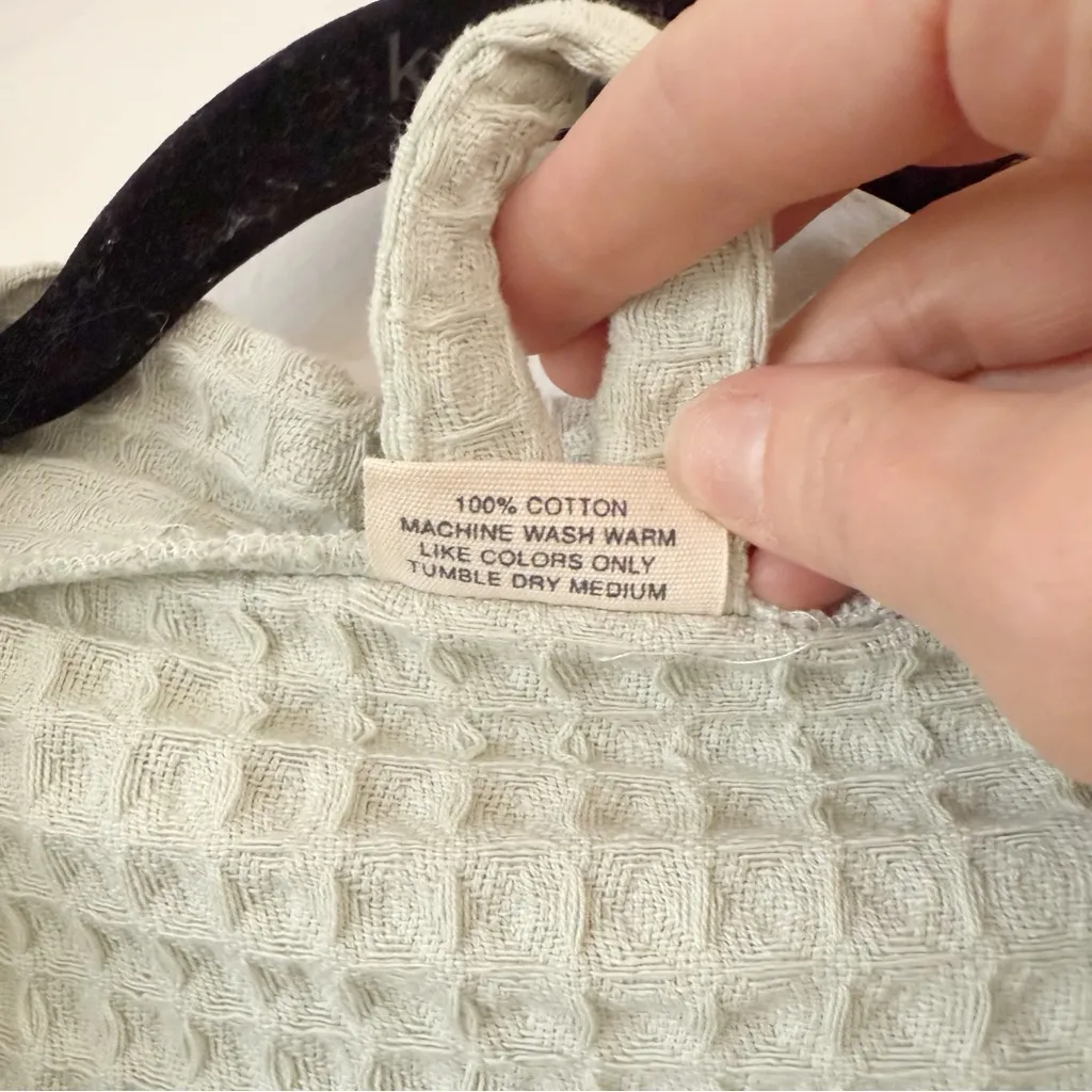 Bathen Seafoam Cotton Robe OS Green Size undefined - Image 5