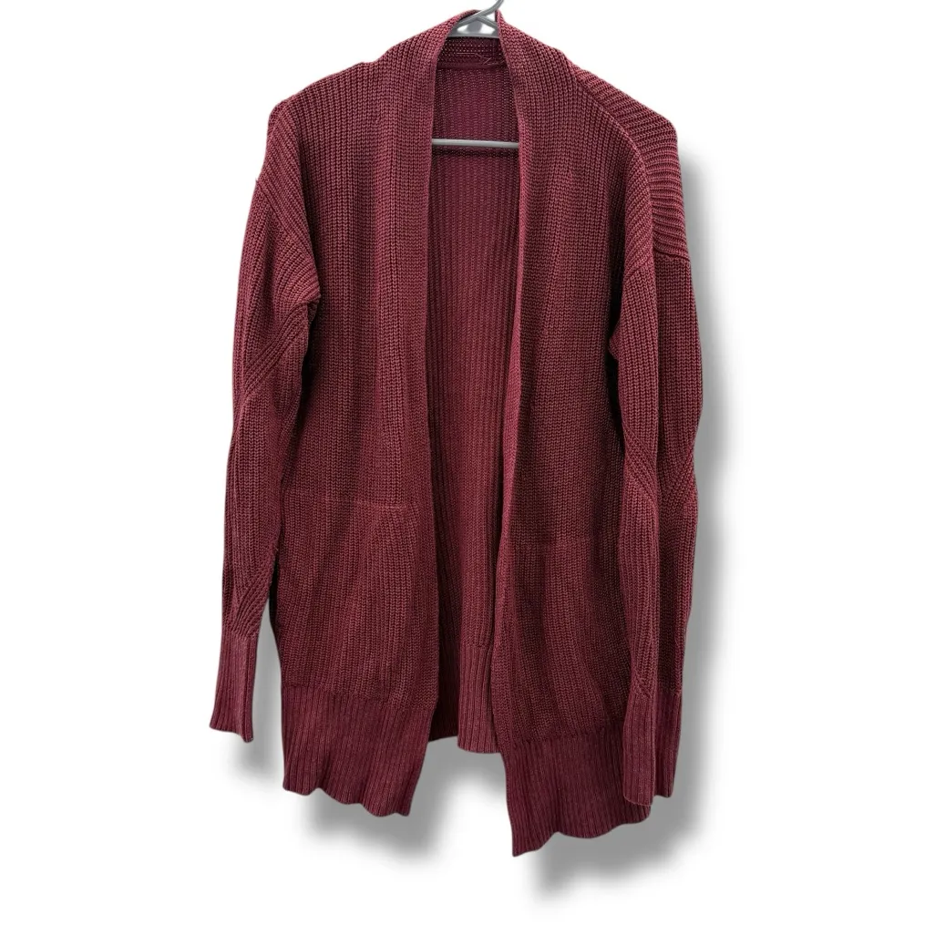 Lululemon Cashlu Sweater Wrap Cardigan in‎ Heathered Mulled Wine Sz S - Image 3