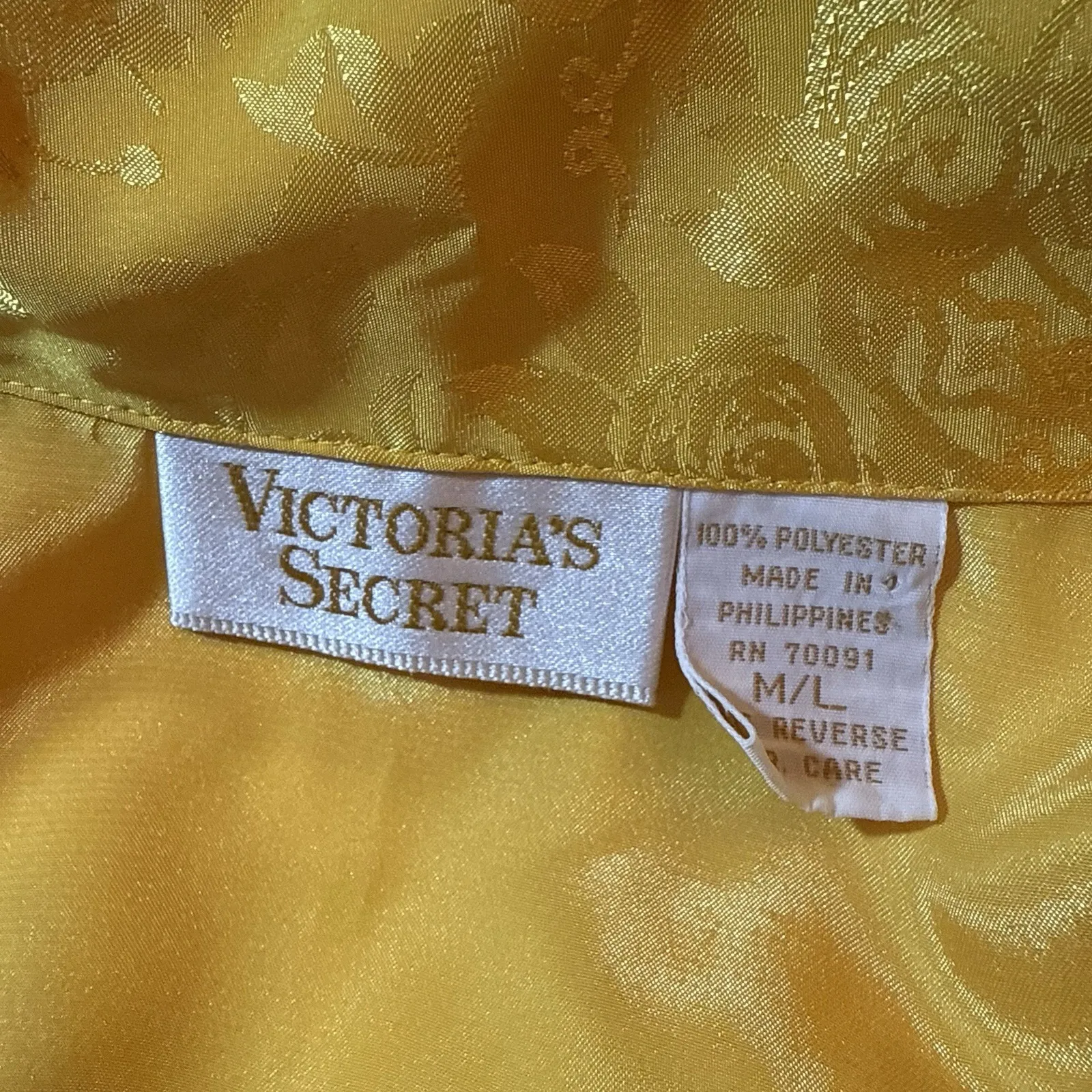 Vintage‎ 90s Gold Label Victorias Secret Night Shirt Dress M/L Satin Oversized - Image 7