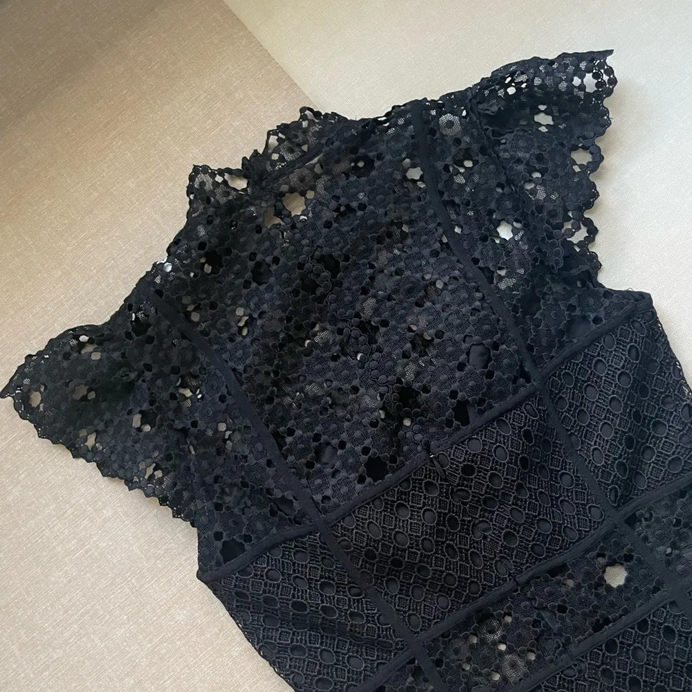 Classic Black Lace Mini Dress - Image 11