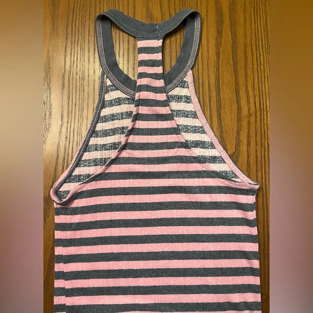 Free People Pink & Gray Stripe Racerback Tennis Golf Pickleball Dress Size Small - Image 9