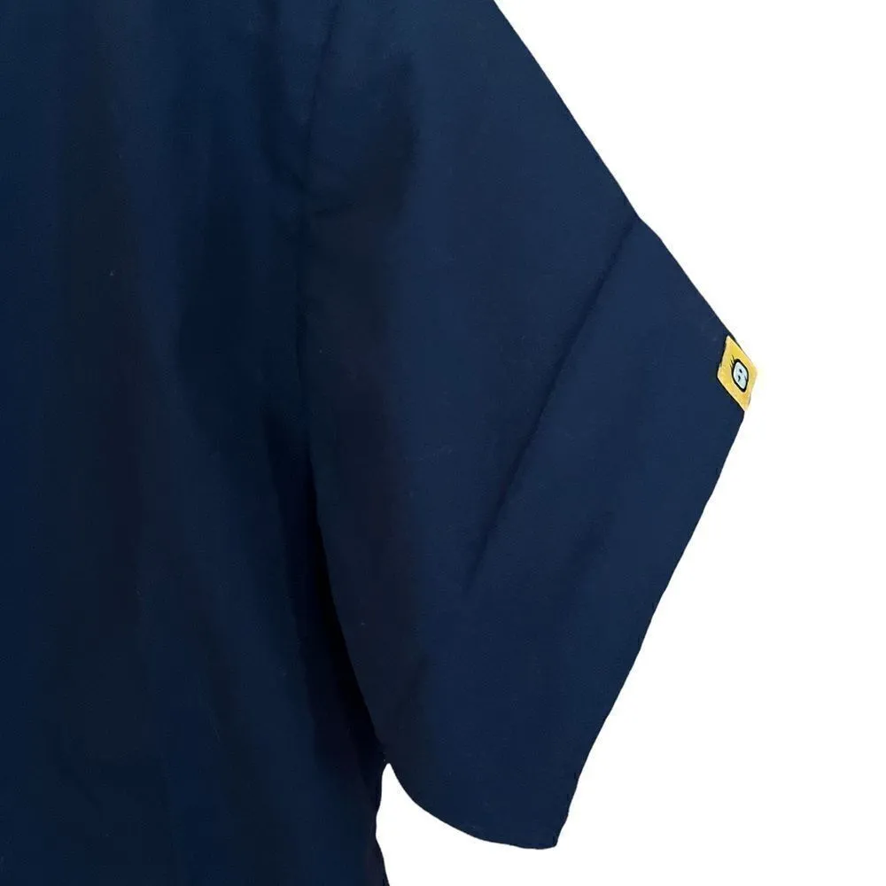 WonderWink navy blue v-neck women’s short sleeved scrub top w/ pockets extra sm - Image 2