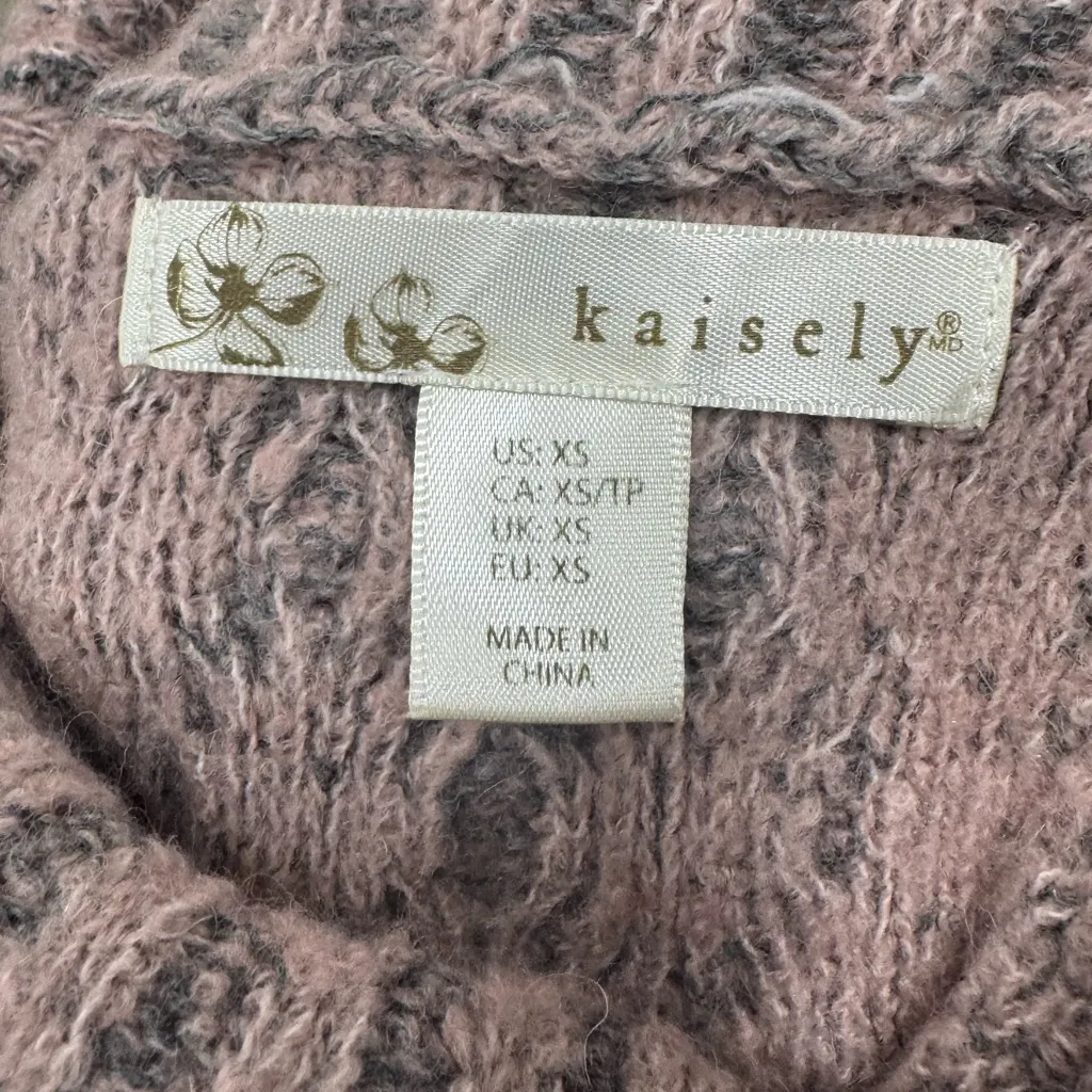 Kaisely Pink and Gray Cowl Neck Sweater - Image 5
