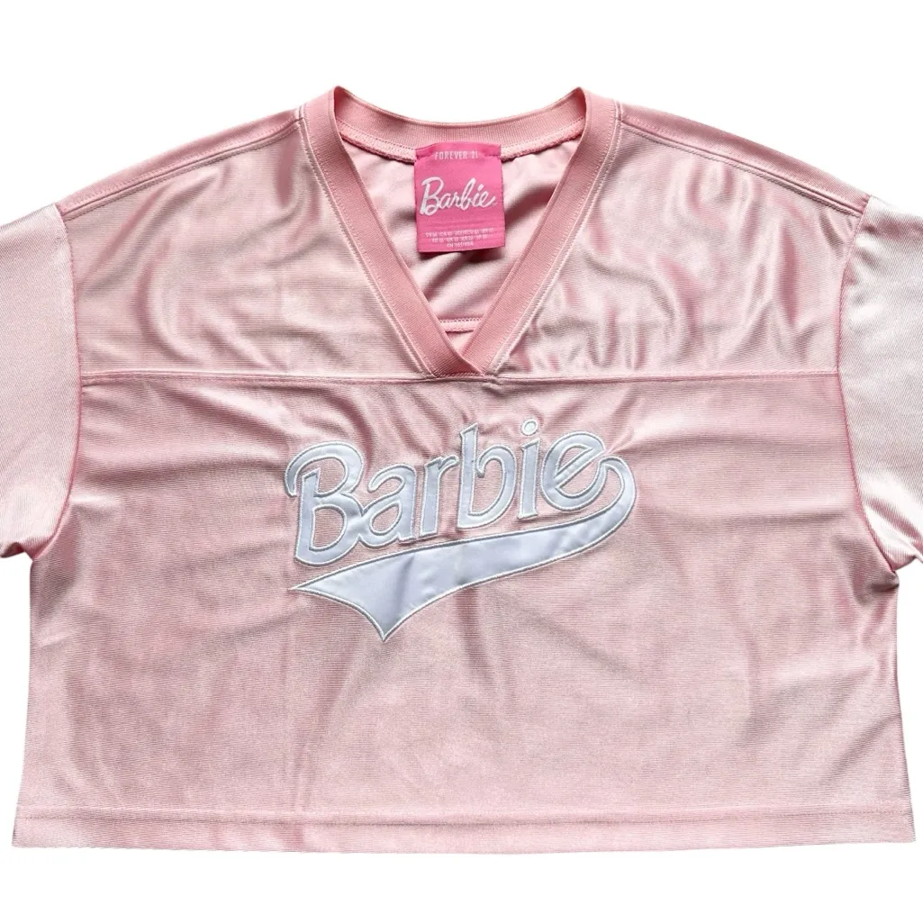 🔃Barbie Logo Pink Crop Top Size M - Image 5