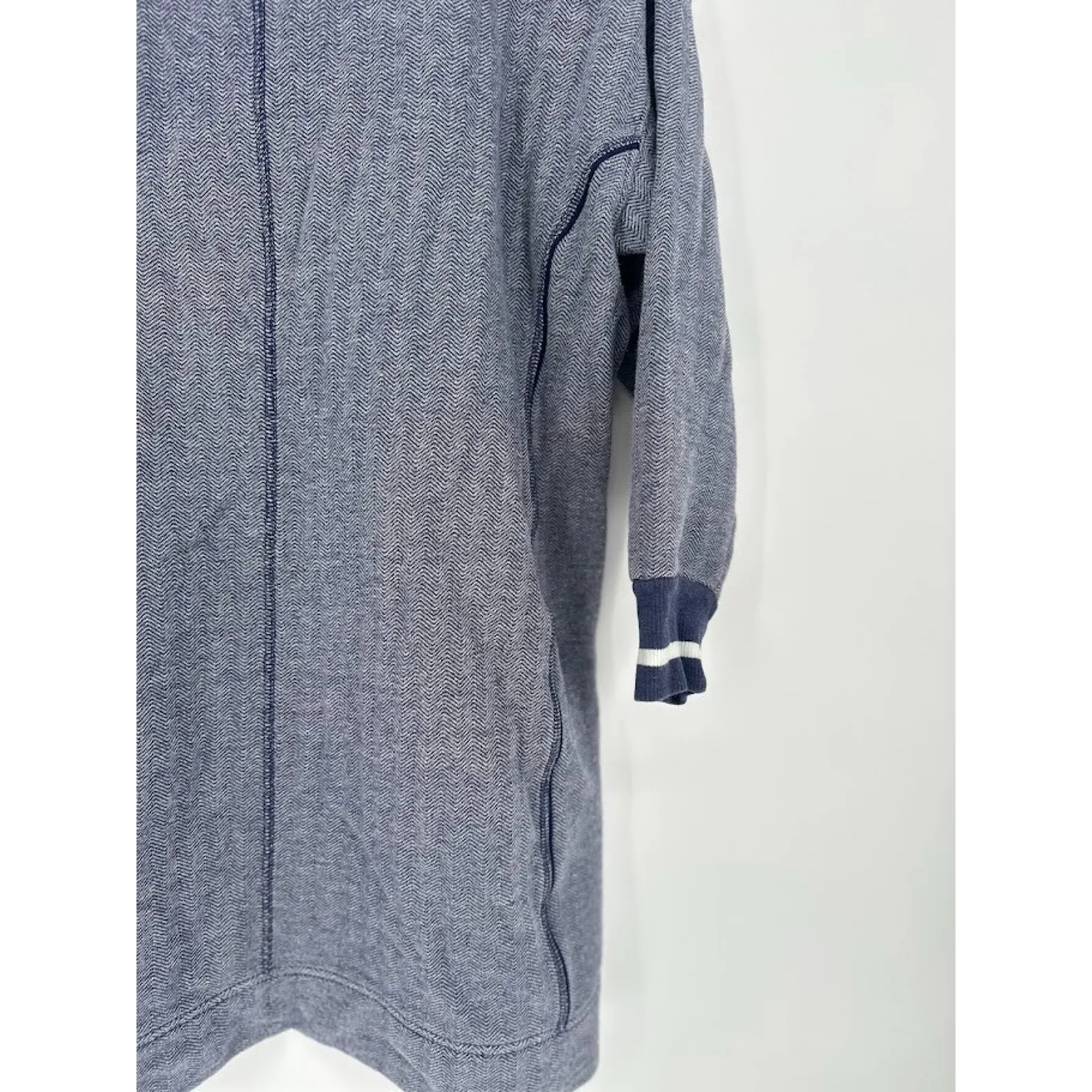 Vineyard Vines Dress XL Blue Varsity Sweatshirt Mini Preppy Coastal Pockets - Image 5