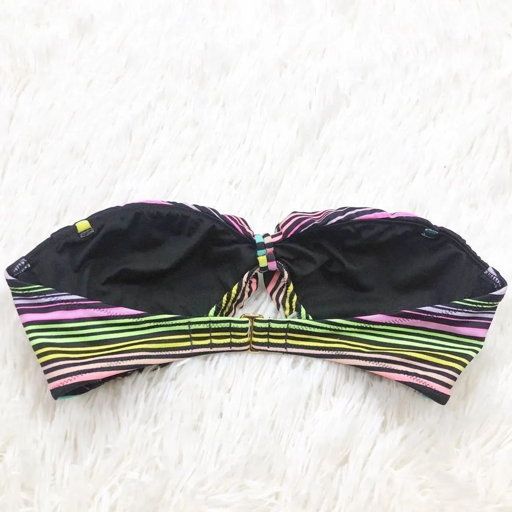 Victoria’s Secret Swim Multicolored Striped Strapless Top Size Small - Image 2