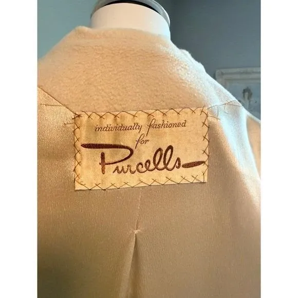 Vintage Herbert Bass Gold Label 100% Pure Cashmere Coat Classic Beige Tan Women Size M - Image 3