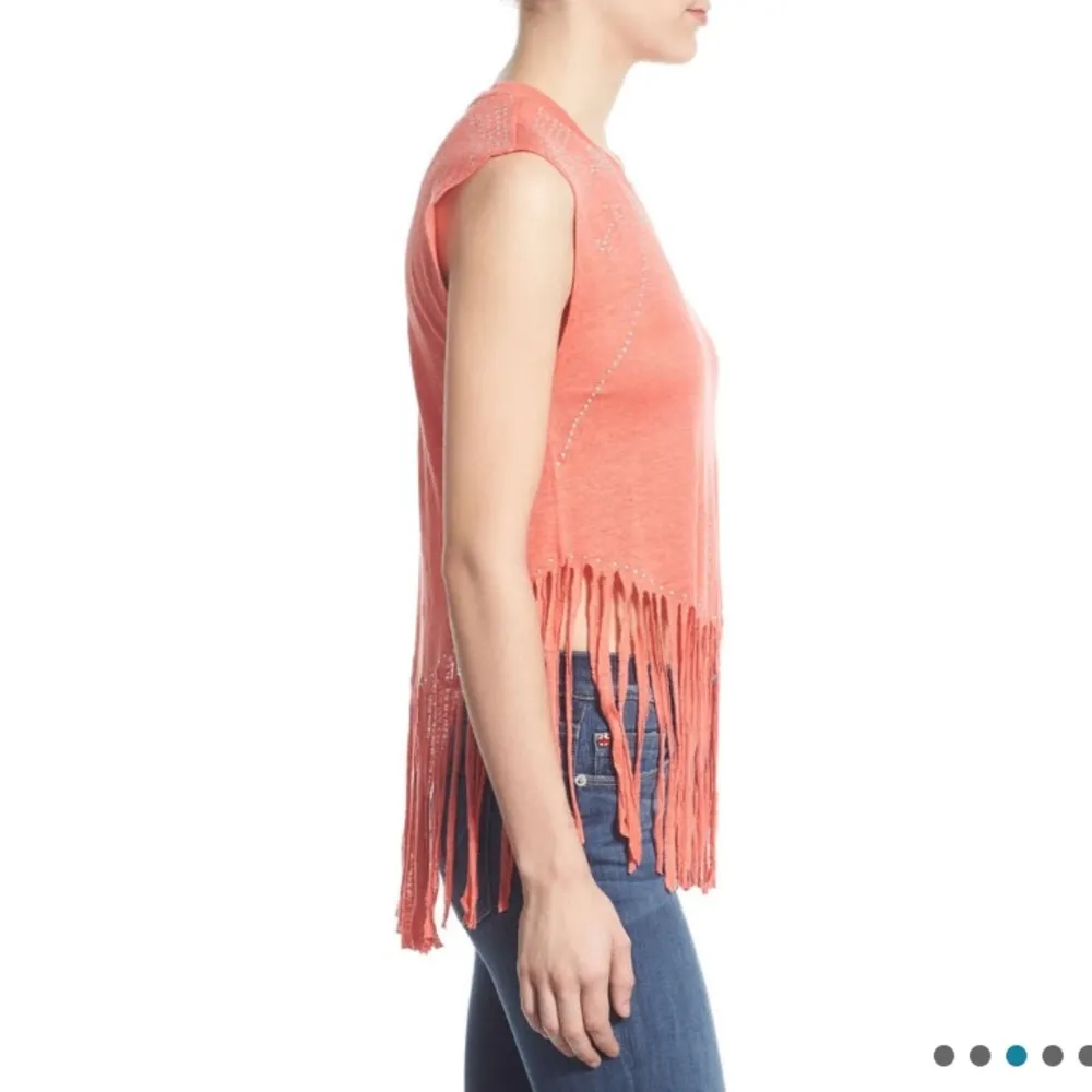 Rebecca minkoff fringe linen tee. Xs - Image 7