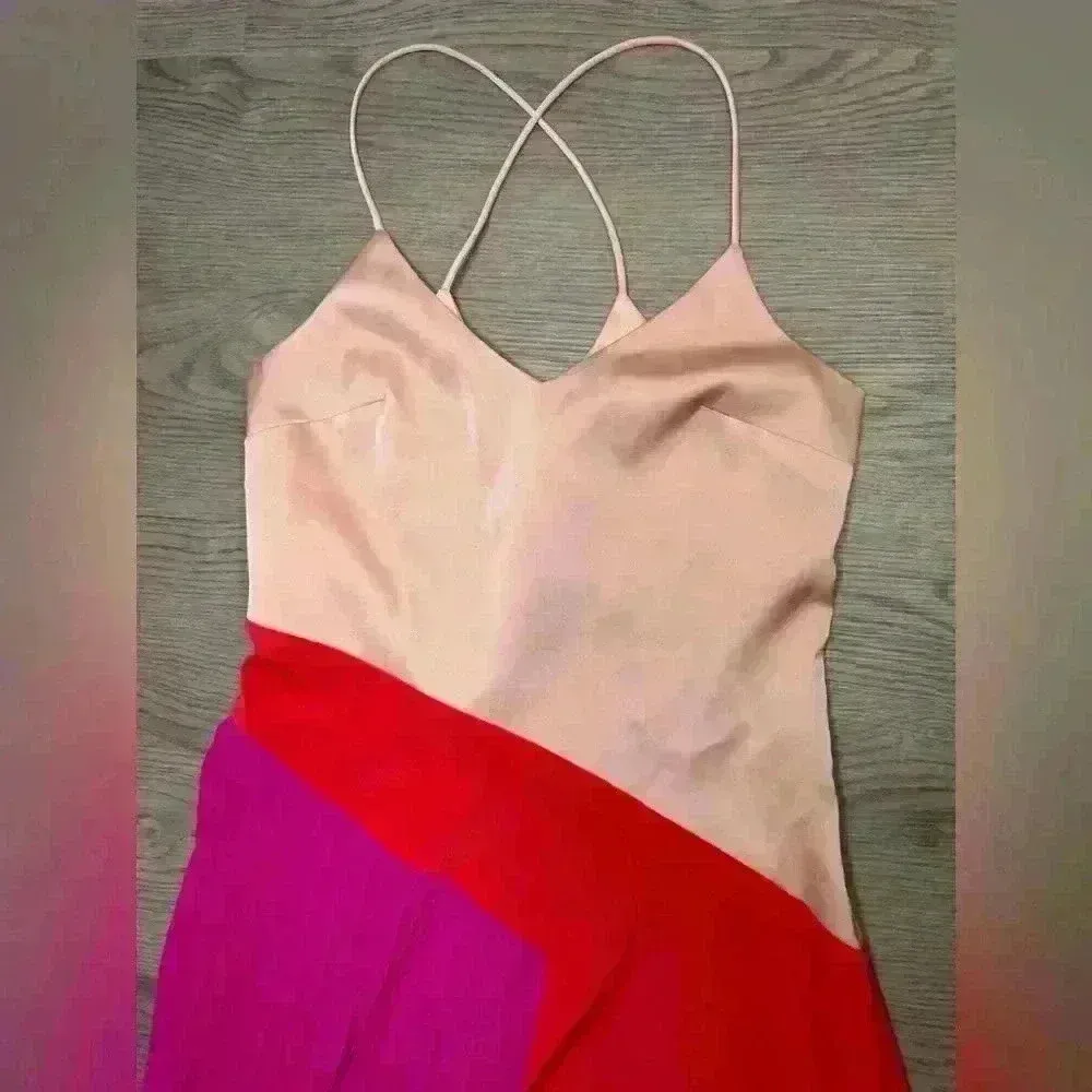 CUSHNIE Women’s‎ Pink Pleated Midi Dress Size 2 - Image 5