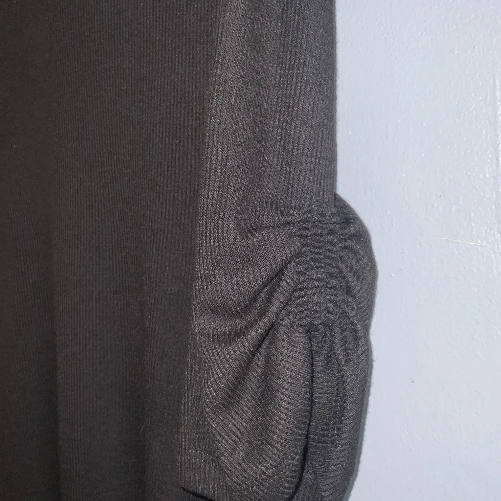 Maurices Black 1/2 Scrunched Sleeve Round Neck Knit Casual Women's Tunic Top 1X - Image 4