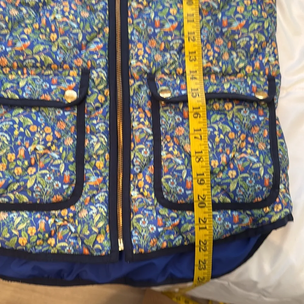 J. Crew Liberty Catesby Floral & Bird Excursion Quilted Vest SzXXS - Image 13