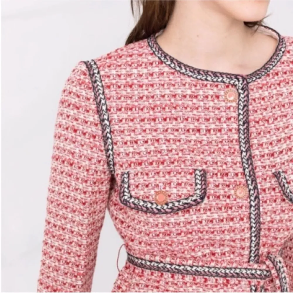 MAJE Venetia Two Tone Tweed Pink Rose Rouge
Belted blazer NEW - Image 7