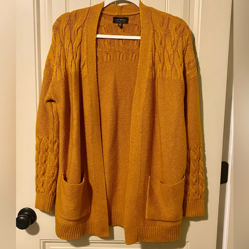 Lucky Brand Venice Mustard Yellow Cardigan Wrap Sweater - Image 5