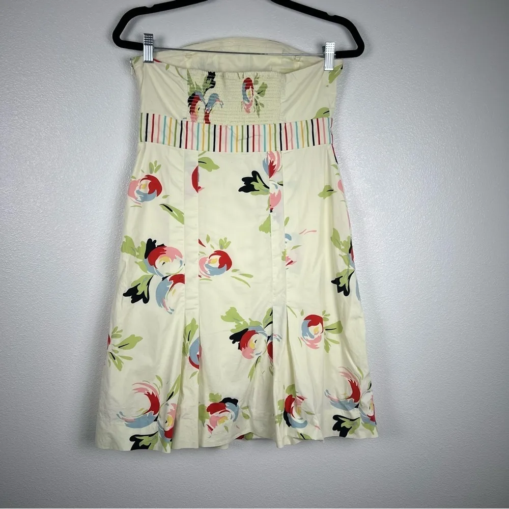 Anthropologie Maeve Floral Strapless Mini‎ Dress Yellow Sz - Image 6