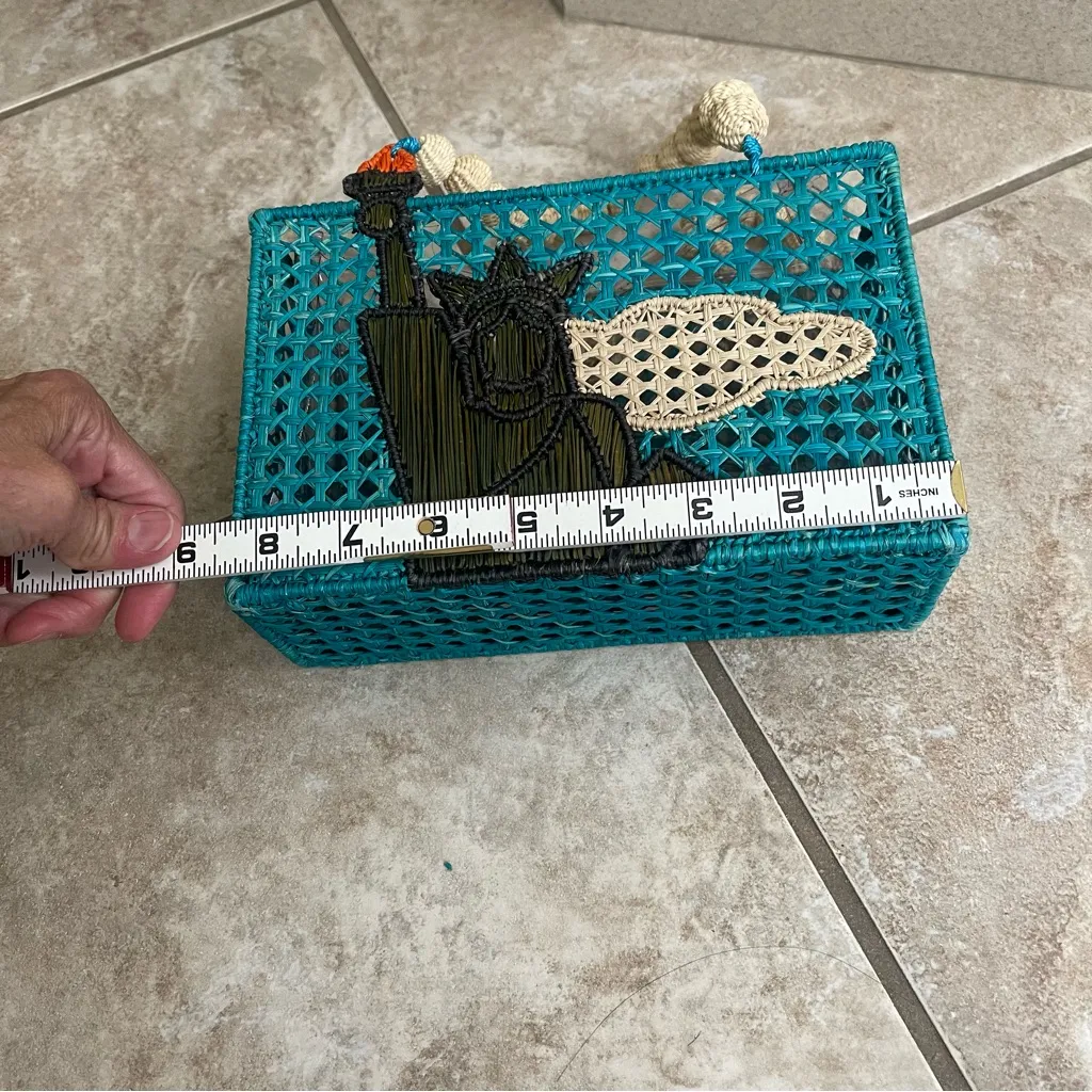 Mercedes Salazar ‎ Statue Of Liberty RARE Hand Bag W/ Plastic Liner Hand Made - Image 4