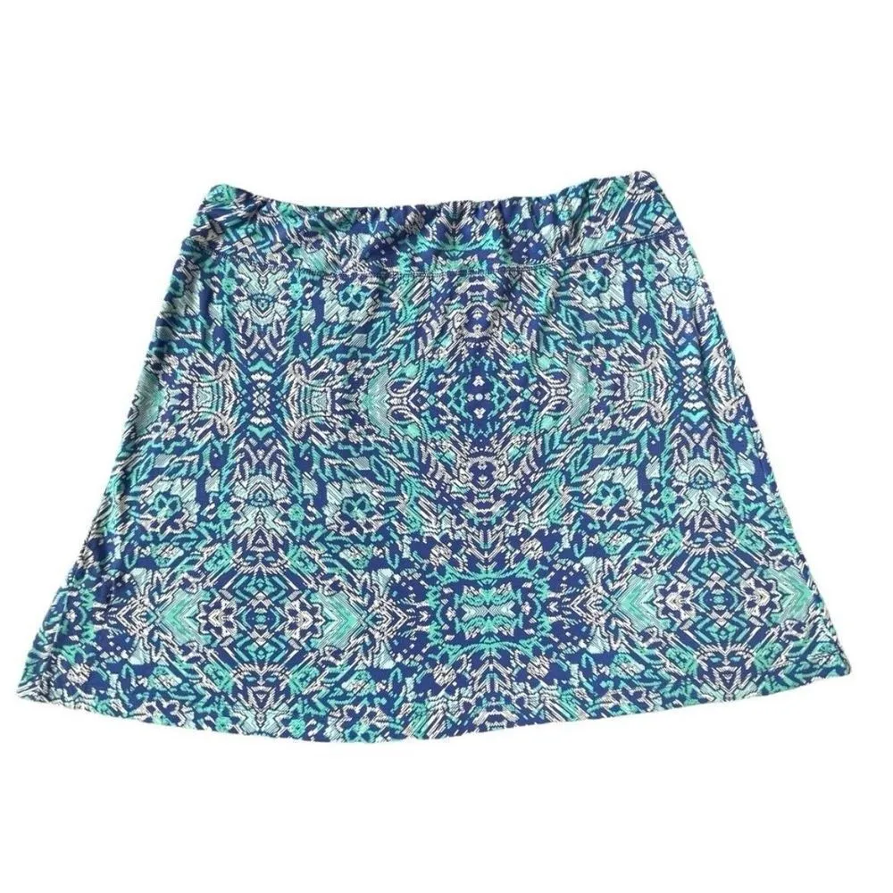 ✨Title Nine Breeze A-Line Sz XS Skirt Blue/Green Abstract Style TN-180941✨ - Image 2