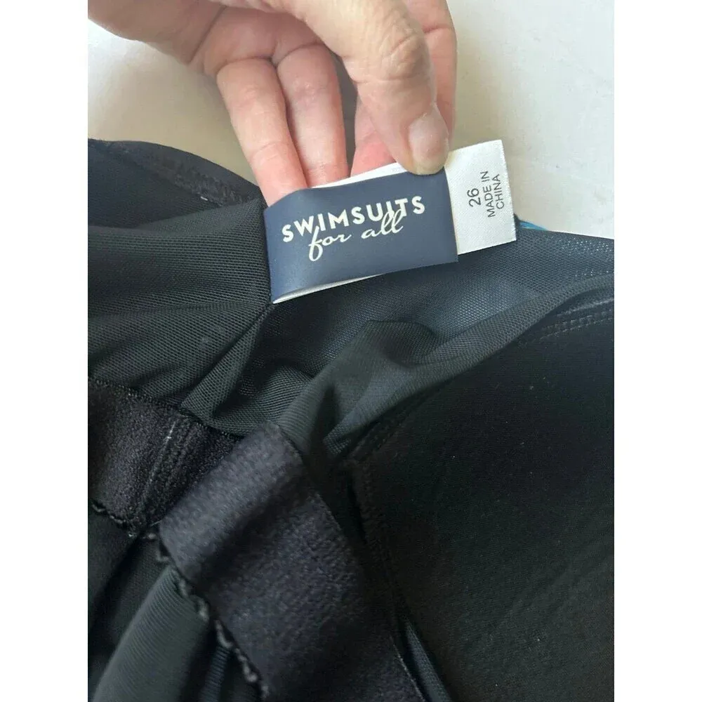 Swimsuits For All Women’s High Neck Swimsuit size 26 Black - Image 3