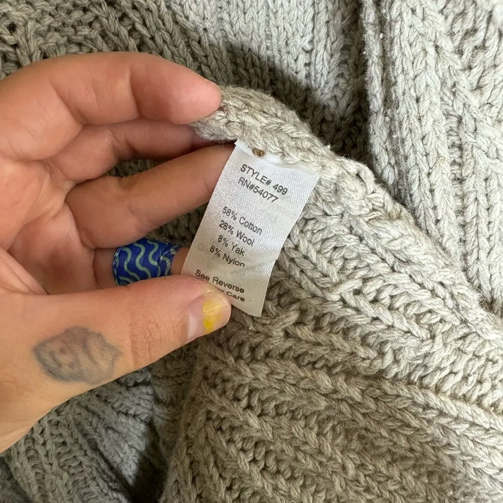 Cabi Light Gray Cable Knit Wool Blend Duster Vest - Image 6