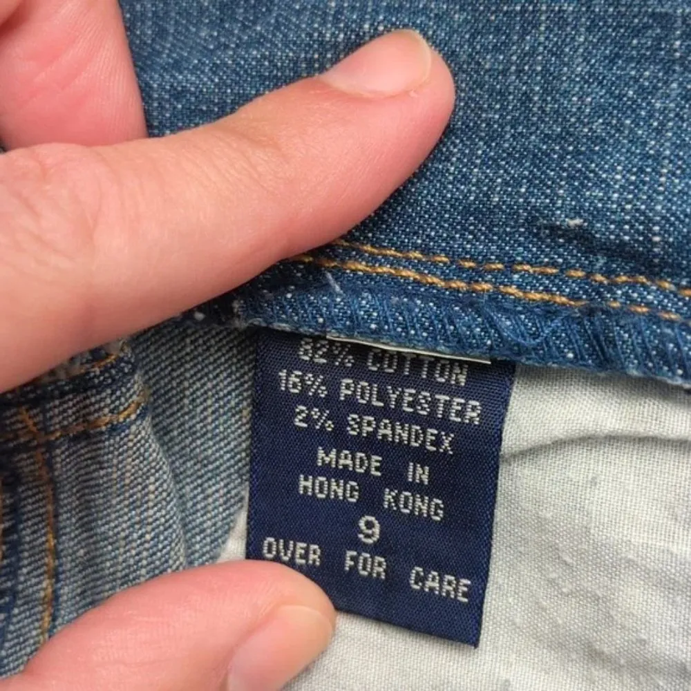 Angels Y2K Size 9 Distressed Waist and Hem Y2K Jean Shorts - Image 9