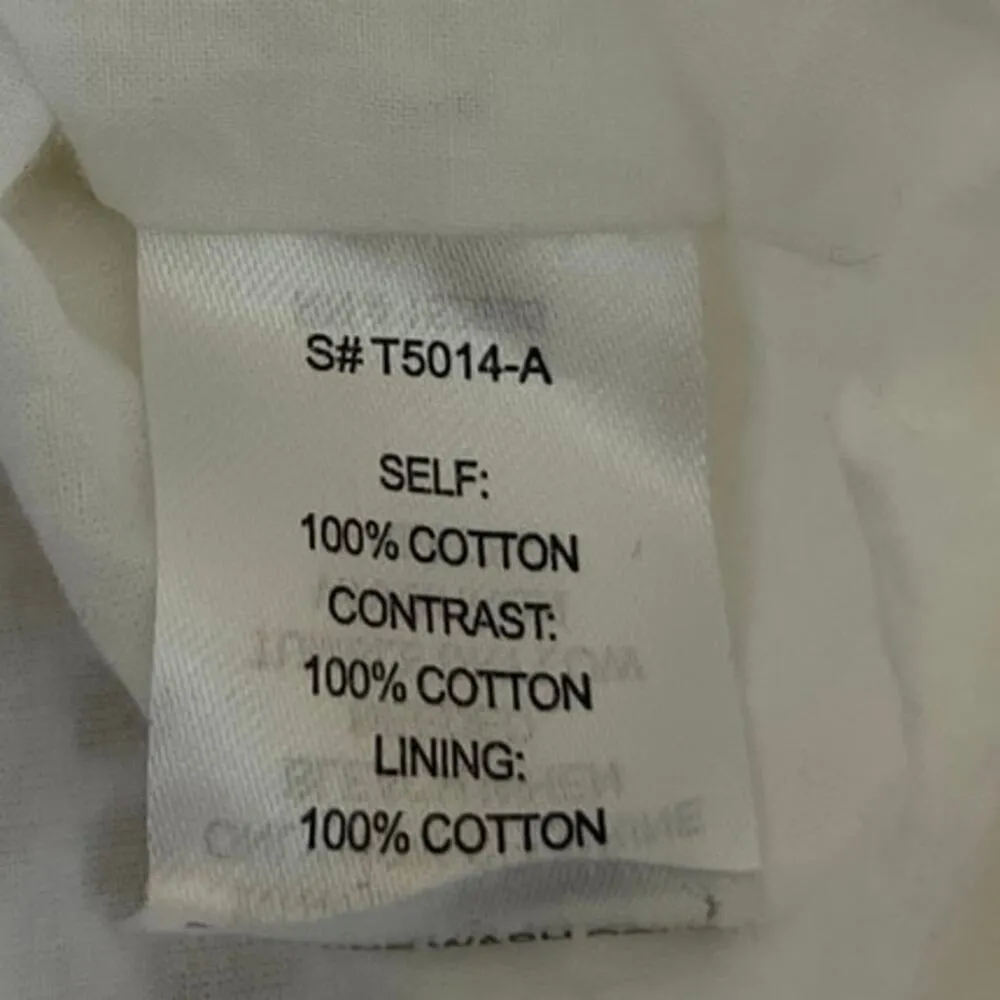 Koko + Mason White Smocked Eyelet Puff Sleeve Square Neck Peplum Blouse Top Sz M Size M - Image 5