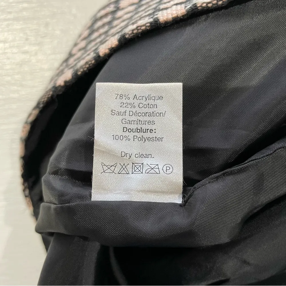 New J Crew Tweed Faux Wrap Mini Skirt E1665 Black Pink Size 4 - Image 13